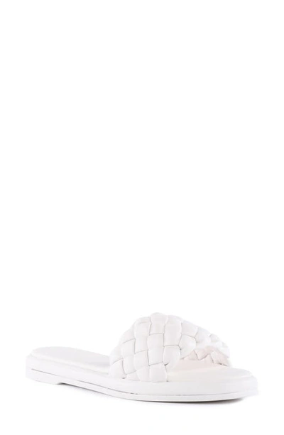 Seychelles Bellisima Slide Sandal In White V-leather