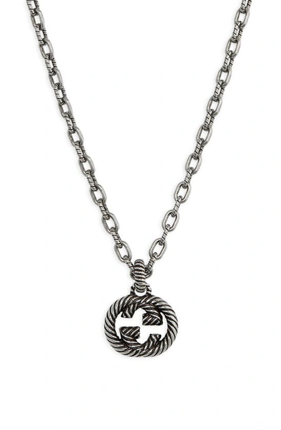 Gucci Interlocking G Pendant Necklace In Silver