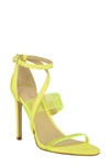 Guess Felecia Ankle Strap Sandal In Neon / Clear Faux Leather