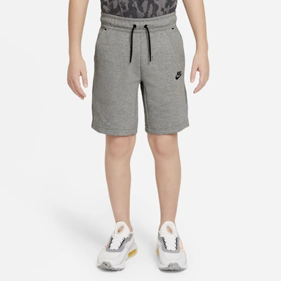 Nike Sportswear Kids' Tech Fleece Sweat Shorts In Dark Grey Heather/black