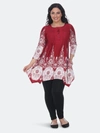 White Mark Plus Size Dulce Tunic/top In Burgundy White