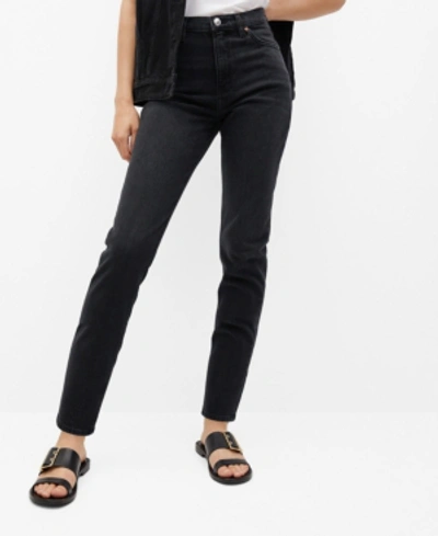 Mango Women's Mom-fit Jeans In Black