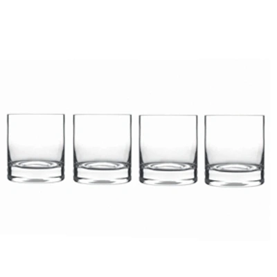 Luigi Bormioli Glassware, Set Of 4 On The Rocks Double Old-fashioned Glasses In White