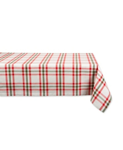 Design Imports Kitchen And Table Top Jolly Tree Collection Tablecloth, Nutcracker Plaid, 52" X 52" In Multicolor