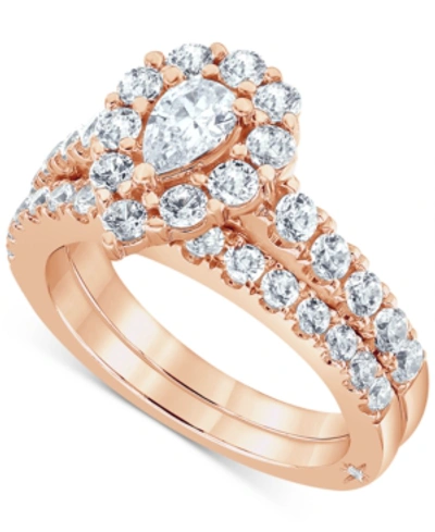 Marchesa Certified Diamond Pear Halo Bridal Set (2 Ct. T.w.) In 18k White, Yellow Or Rose Gold