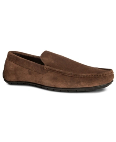 Anthony Veer Men's Cleveland Driver Slip-on Suede Loafer Men's Shoes In Chocolate Brown