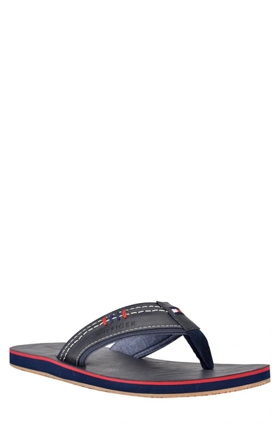 Tommy Hilfiger Men's Destino Logo Thong Sandals In Dblll