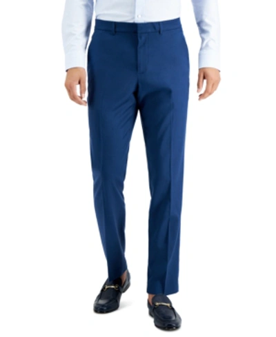 Perry Ellis Portfolio Men's Slim-fit Non-iron Performance Stretch Heathered Dress Pants In Poseidon