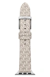 Michael Kors Mk Micro Logo Apple Strap Collection. Apple Watch Band/38mm & 40mm In Natural