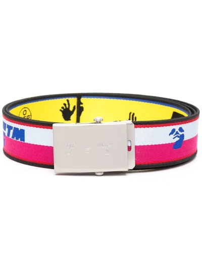 Off-white Industrial Reversible Belt Multicolor In Pink