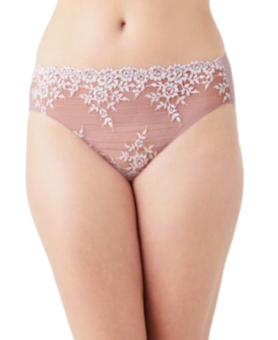 Wacoal Embrace Lace Hi-cut Brief 841191 In Woodrose/mauve Chalk