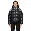 Moncler Cuscute Metallic Collar Down Puffer Jacket In Black