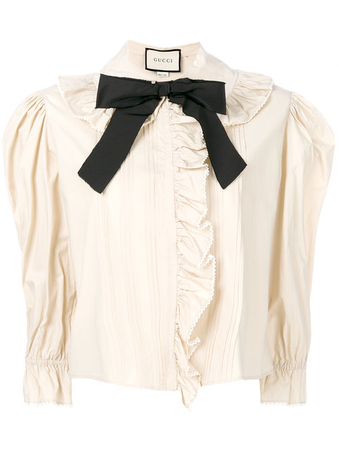 Gucci Bow Frilled Blouse | ModeSens
