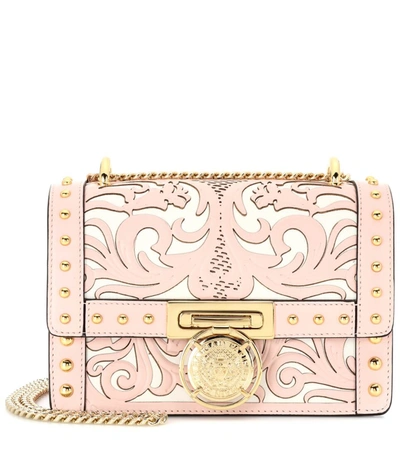 Balmain Floral Cutout Chain Strap Box Bag In Pink