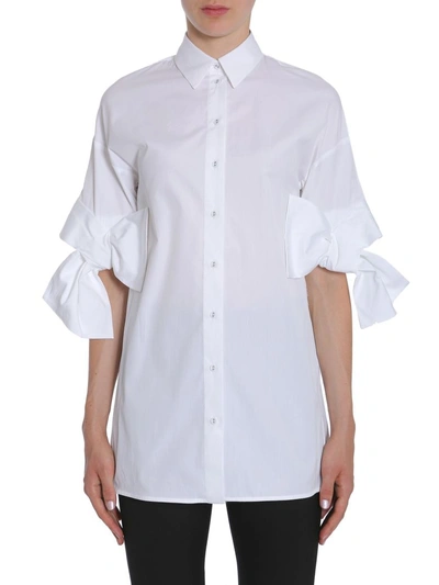 Victoria Victoria Beckham Bow-cuff Cotton Shirt In White