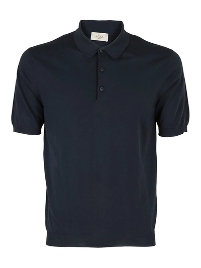 Altea Knitted Polo Shirt In Blue