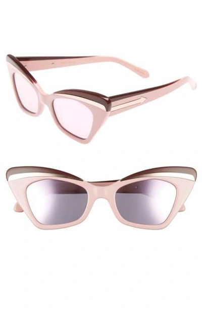 Karen Walker Babou 50mm Sunglasses In Pink/ Brown