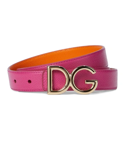 Dolce & Gabbana Pink and Orange Women\'s Belt Dolce & Gabbana Reversible belt in fuchsia and orange  main image 3