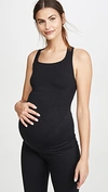 Blanqi Sportsupport Maternity Support Crossback Tank In Deepest Black
