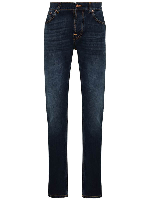 Nudie Jeans Mens Ink Navy Grim Tim Slim-fit Straight Organic Cotton-blend  Jeans 30/30 In Blau | ModeSens