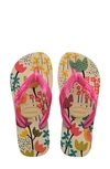 Havaianas Kids' 'flores' Flip Flop In Beige/ Pink