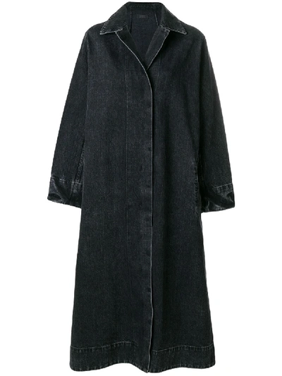 The Row Luster Selvedge-denim Long-line Coat In Anthracite