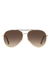 Jimmy Choo Devans Glittery Stainless Steel Aviator Sunglasses In Brown