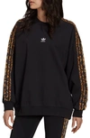 Adidas Originals Adidas Women's Originals Animal Print Crewneck Sweatshirt In Black/brown