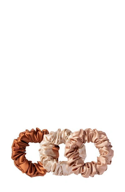 Slip 3-piece Pure Silk Large Scrunchie Set In Desert Rose
