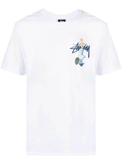 Stussy Graphic-print Cotton T-shirt In White