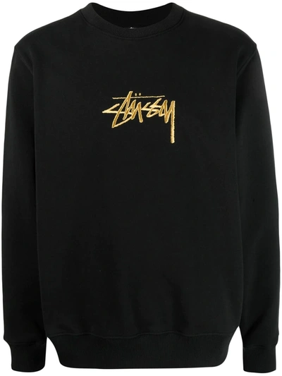 Stussy Black & Gold Embroidered Stock Sweatshirt