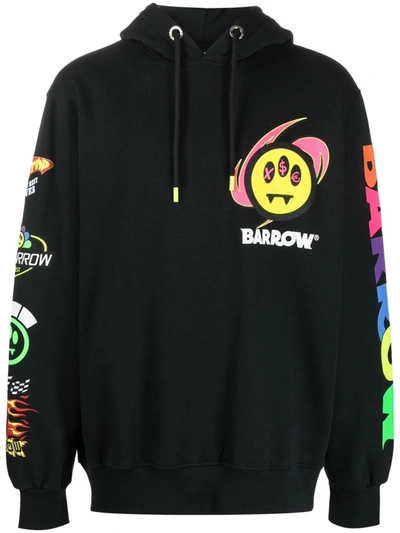 Barrow Logo Print Hooded Sweatshirt In Black