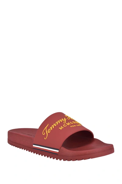 Tommy Hilfiger Men's Reiss Pool Slide Sandals Men's Shoes In Red