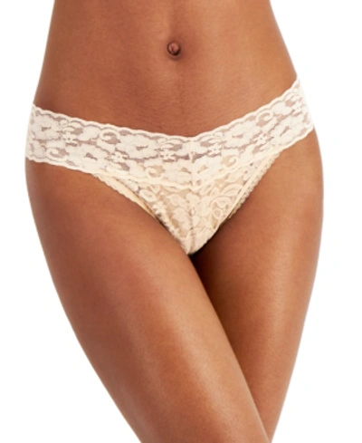 Inc International Concepts Women's Lace-trim Thong Underwear, Created For Macy's In Almond Latte