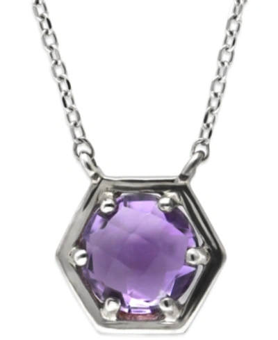Jac + Jo By Anzie Jac & Jo By Anzie Amethyst Solitaire Pendant Necklace (1-1/3 Ct. T.w.) In Sterling Silver, 16" + 1"