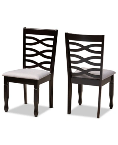 Baxton Studio Lanier Modern And Contemporary Fabric Upholstered 2 Piece Dining Chair Set In Sand