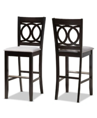 Baxton Studio Carson Modern And Contemporary Fabric Upholstered 2 Piece Bar Stool Set In Sand
