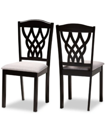 Baxton Studio Delilah Modern And Contemporary Fabric Upholstered 2 Piece Dining Chair Set In Sand