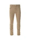 Jacob Cohen Trousers With Ponyskin Logo Tag In Beige