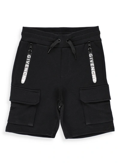 Givenchy Kids Logo Drawstring Shorts In Black