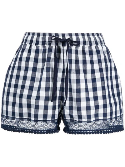 Semicouture Evelyne Shorts In Black And White In Blue