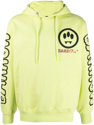 Barrow Cotton Jersey Hoodie  With Print In Yellow