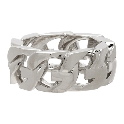 Givenchy Silver G Chain Ring In Silvery