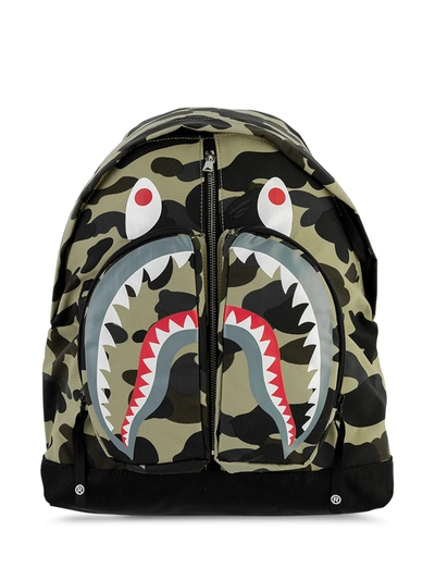 A Bathing Ape 1st Camo Shark Day Backpack In Green