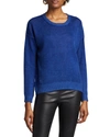 Majestic Featherweight Relaxed Cashmere Top In Dark Blue