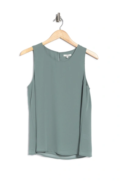 Pleione Double Layer Woven Tank In Seafoam