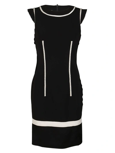 Moschino Rear Zip Sleeveless Slim Dress In Fantasy Black