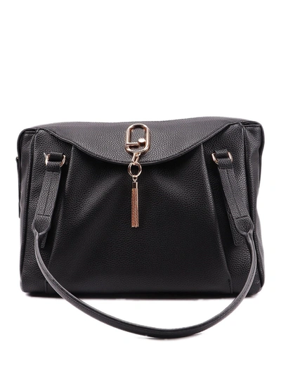 Liujo Faux Leather Shopping Bag In Black