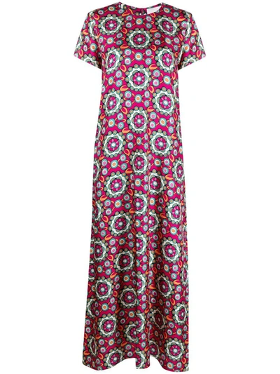 La Doublej Kaleidoscopic-print Silk Dress In Pink