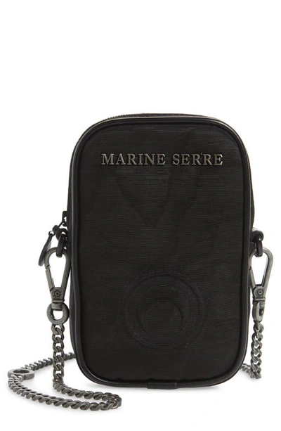 Marine Serre Phone Holder In Fabric With Logo In Black